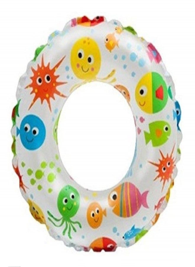 Mamadev®:- Pool Party Swimming Ring Swim Tube for Kids Swimming Leering Ring for Girls and Boys Swimming Tube Inflatable Swim Ring(6-10 Year)(Size - 24''inch)(Multi Color)(1 PIS) - Image 1